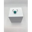 Vert zébré – Bague ajustable en quartz vert zébré et acier inoxydable argent Vert zébré – Bague ajustable en quartz vert zébré et acier inoxydable argent