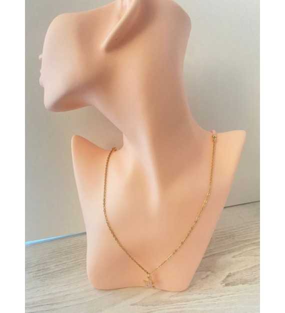 Trésor de Plage – Collier plaqué or 24 K avec perles roses 