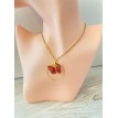 Danse du Papillon – Collier doré en acier inoxydable avec pendentif papillon et strass