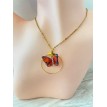 Danse du Papillon – Collier doré en acier inoxydable avec pendentif papillon et strass