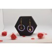 Symphonie de Perles – Boucles d’oreilles créoles perlées avec pendentif cœur doré Symphonie de Perles – Boucles d’oreilles créoles perlées avec pendentif cœur doré