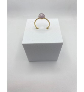 Bague ajustable en quartz et acier inoxydable or 6 mm