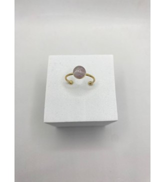 Bague ajustable en quartz et acier inoxydable or 6 mm