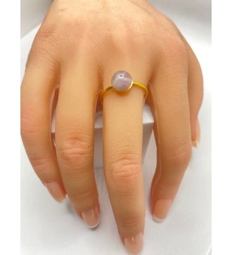 Bague ajustable en quartz et acier inoxydable or 6 mm