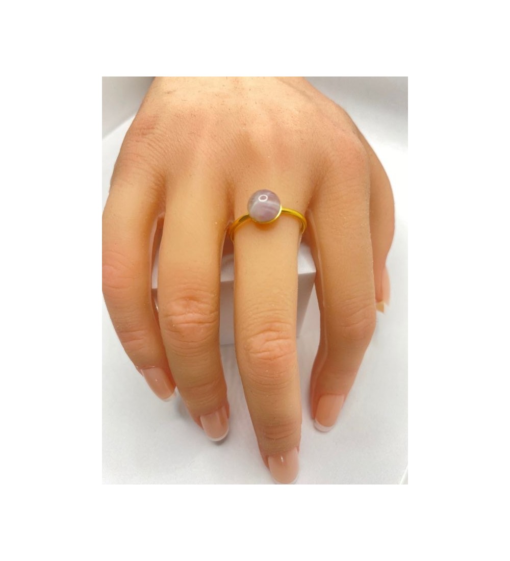 Bague ajustable en quartz et acier inoxydable or 6 mm
