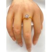 Lumière en Quartz – Bague ajustable en quartz naturel 6 mm, acier inoxydable plaqué or 24 K Lumière en Quartz – Bague ajustable en quartz naturel 6 mm, acier inoxydable plaqué or 24 K