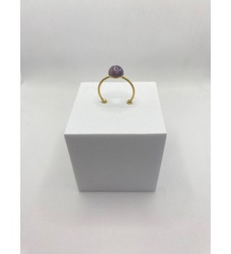 Bague ajustable en quartz et acier inoxydable or 6 mm