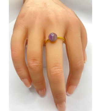 Bague ajustable en quartz et acier inoxydable or 6 mm