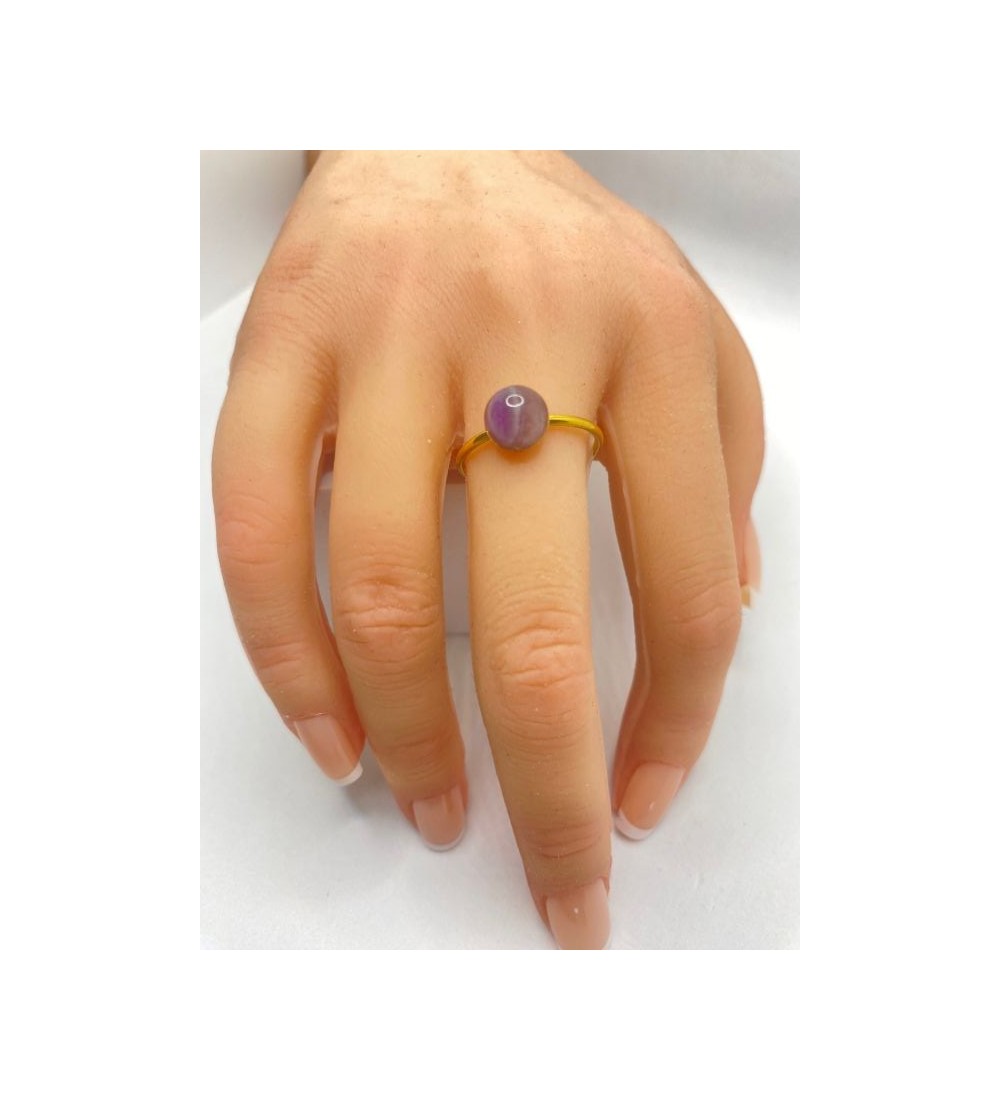 Bague ajustable en quartz et acier inoxydable or 6 mm