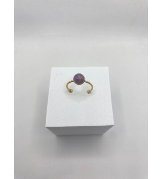 Bague ajustable en quartz et acier inoxydable or