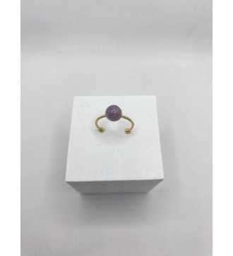 Reflets de Nature – Bague ajustable quartz et acier inoxydable