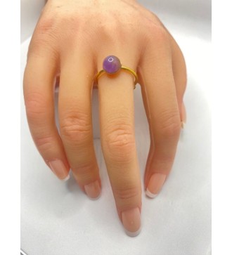 Bague ajustable en quartz et acier inoxydable or