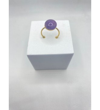 Bague ajustable en quartz 10 mm et acier inoxydable or
