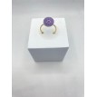 Aura de Quartz – Bague ajustable en quartz 10 mm, acier inoxydable plaqué or 24 K, élégance  Aura de Quartz – Bague ajustable en quartz 10 mm, acier inoxydable plaqué or 24 K, élégance