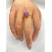 Aura de Quartz – Bague ajustable en quartz 10 mm, acier inoxydable plaqué or 24 K, élégance  Aura de Quartz – Bague ajustable en quartz 10 mm, acier inoxydable plaqué or 24 K, élégance