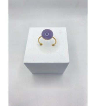 Bague ajustable en quartz 10 mm acier or