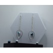 Perles d'ocean – Boucles d’oreilles pendantes goutte avec perle bleue multicolore Perles d'ocean – Boucles d’oreilles pendantes goutte avec perle bleue multicolore
