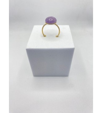 Bague ajustable en acier or avec quartz 10 mm