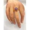 Bijoux de Lumière – Bague ajustable en quartz 10 mm et acier inoxydable plaqué or 24 K Bijoux de Lumière – Bague ajustable en quartz 10 mm et acier inoxydable plaqué or 24 K