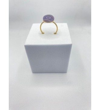 Bague ajustable en quartz 10 mm et acier or
