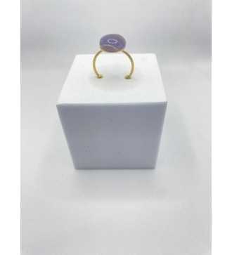 Bijoux de Lumière –Bague ajustable quartz plaqué or 24 K