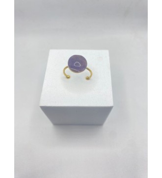 Bague ajustable en quartz 10 mm et acier or