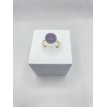 Bijoux de Lumière – Bague ajustable en quartz 10 mm et acier inoxydable plaqué or 24 K Bijoux de Lumière – Bague ajustable en quartz 10 mm et acier inoxydable plaqué or 24 K