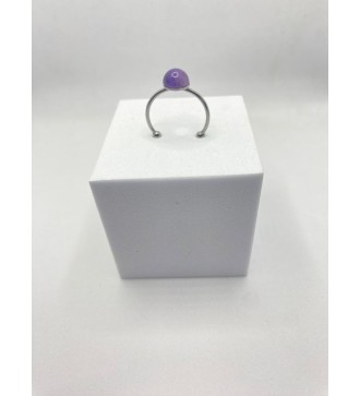 Bague ajustable en quartz 6 mm et acier inoxydable argent