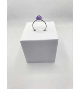 Bague Quartz Argenté en pierre naturelle – Argent 925 ajustable