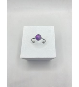 Bague ajustable en quartz 6 mm et acier inoxydable argent