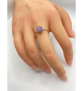 Bague ajustable en quartz 6 mm et acier inoxydable argent