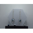 Perles d'ocean – Boucles d’oreilles pendantes goutte avec perle bleue multicolore Perles d'ocean – Boucles d’oreilles pendantes goutte avec perle bleue multicolore