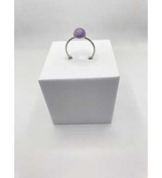 Éclat d'acier et Quartz –Bague quartz en acier inoxydable