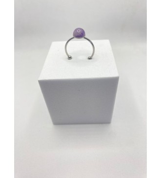 Bague ajustable en quartz 6 mm et acier inoxydable argent