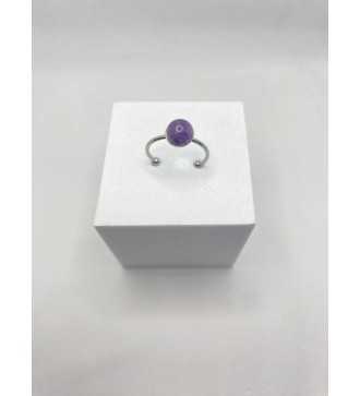 Fusion quartz Argent – Bague ajustable en plaqué argent 925