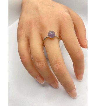 Bague ajustable en quartz 6 mm et acier argent