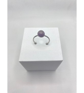 Bague ajustable en quartz 6 mm et acier argent