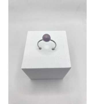 Bague ajustable en quartz 6 mm et acier argent