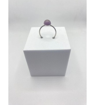 Bague ajustable en quartz 6 mm et acier argent