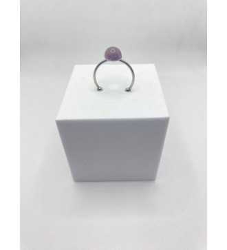 Bague ajustable en quartz 6 mm et acier argent