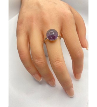 Bague ajustable en quarte 10 mm et acier inoxydable argent