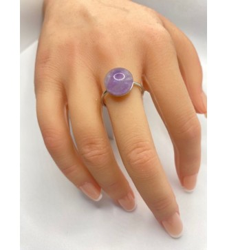 Bague ajustable en quartz 10 mm et acier argent