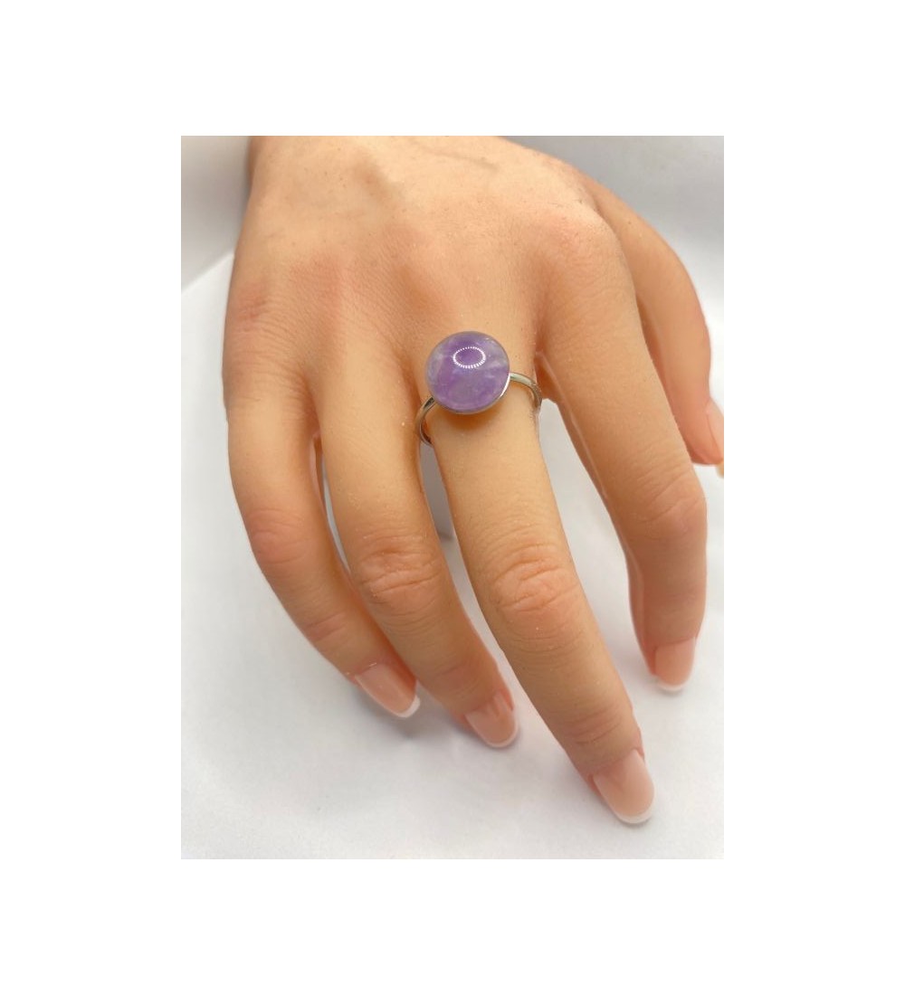 Bague ajustable en quartz 10 mm et acier argent