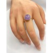 Bague ajustable Lustre de Quartz en pierre naturelle 10 mm – Argent 925 Bague ajustable Lustre de Quartz en pierre naturelle 10 mm – Argent 925