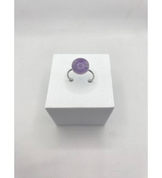 Bague ajustable en quartz 10 mm et acier argent