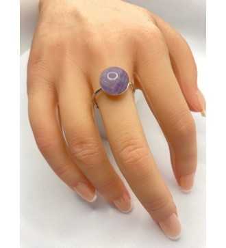 Bague Reflet d'acier en quartz 10 mm – Argent 925 ajustable