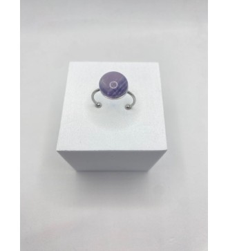 Bague ajustable en quartz 10 mm - Acier inoxydable argent
