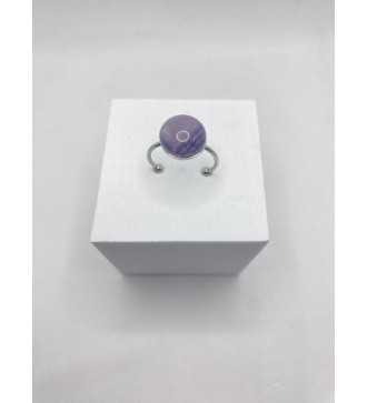 Bague Reflet d'acier en quartz 10 mm – Argent 925 ajustable
