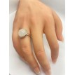 Bague ajustable Harmonie des Nuances en pierre blanche opaque – Argent 925