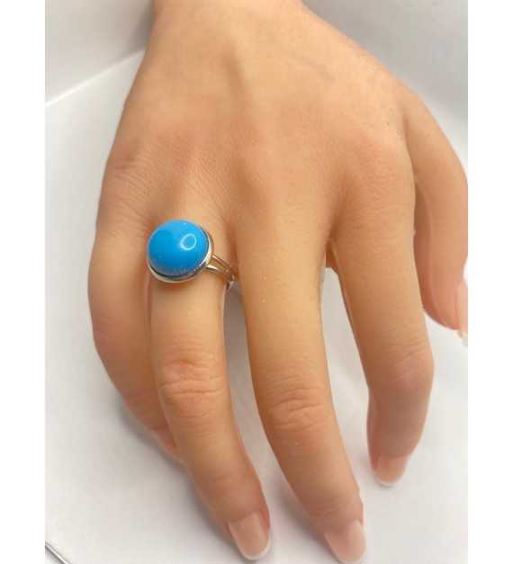 Éclat de Topaze – Bague topaze bleue en acier inoxydable argent